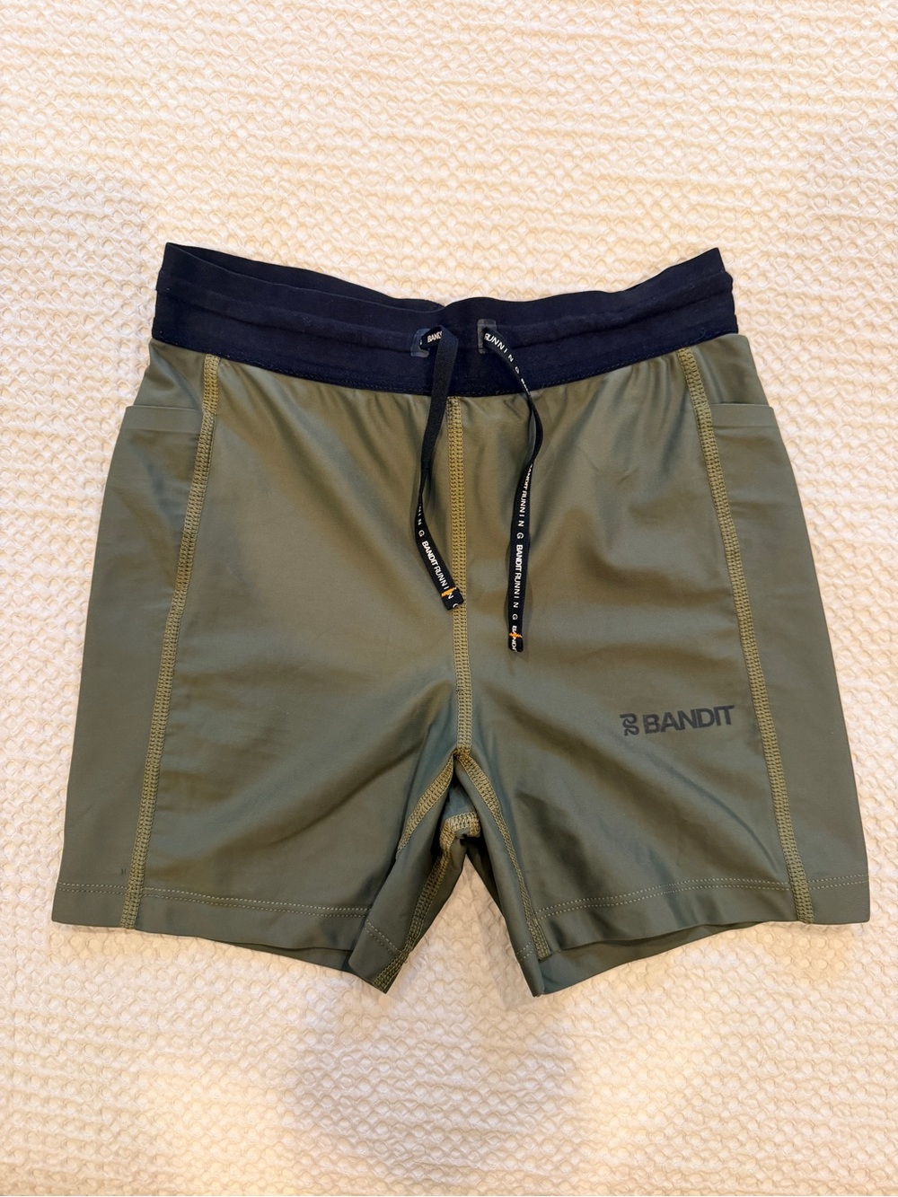 Bandit’s First Collection Olive Green Active Shorts with Black Waistband